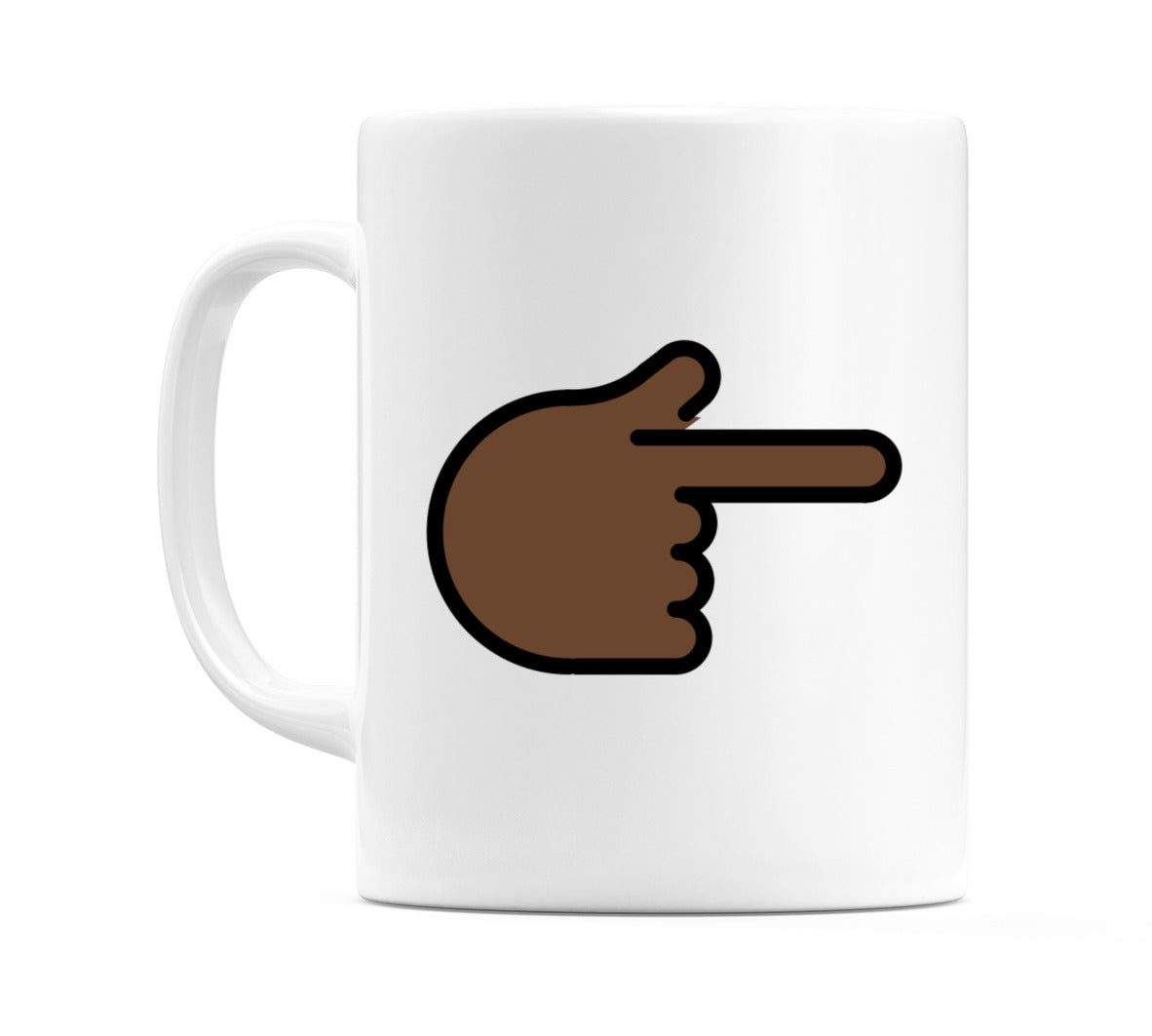 Backhand Index Pointing Right: Dark Skin Tone Emoji Mug