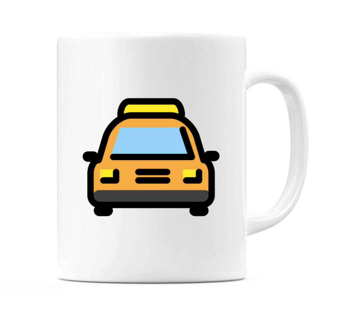 Oncoming Taxi Emoji Mug