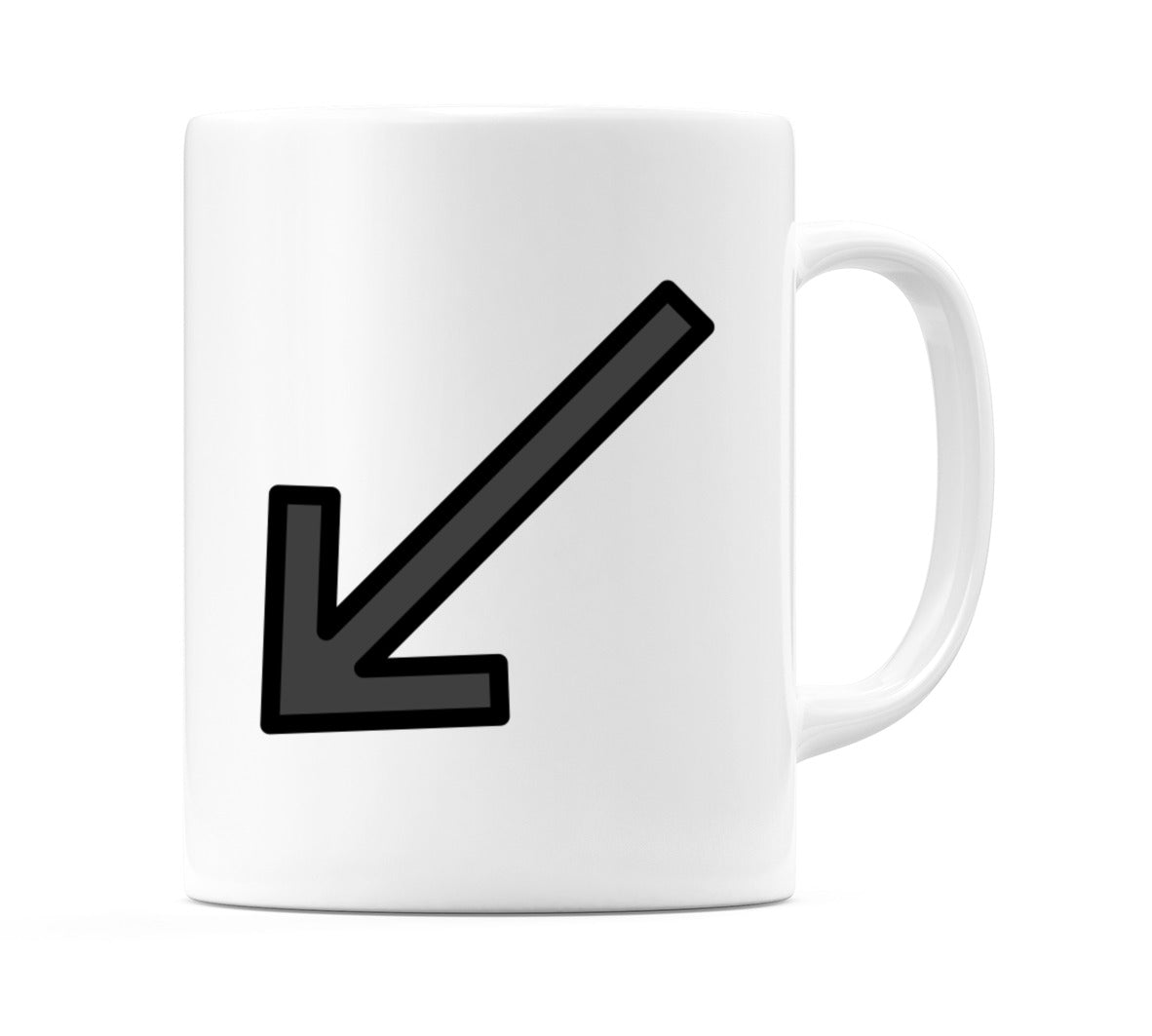 Down-Left Arrow Emoji Mug