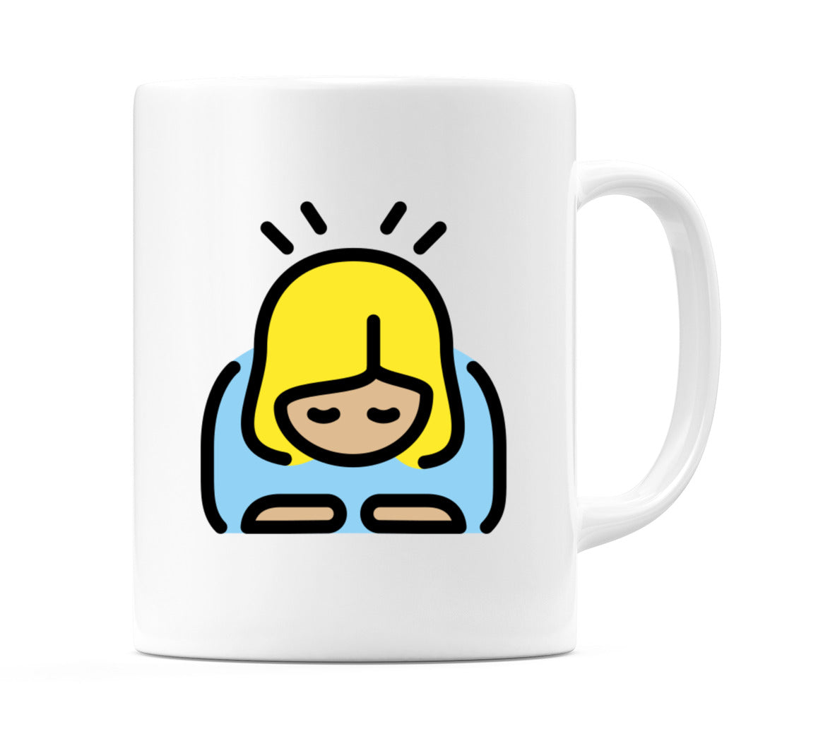 Female Bowing: Medium-Light Skin Tone Emoji Mug