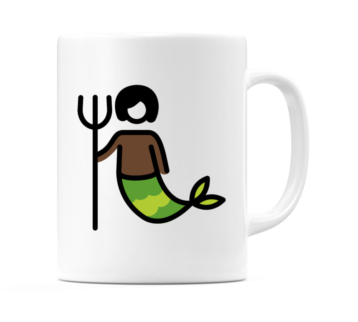 Merperson: Dark Skin Tone Emoji Mug
