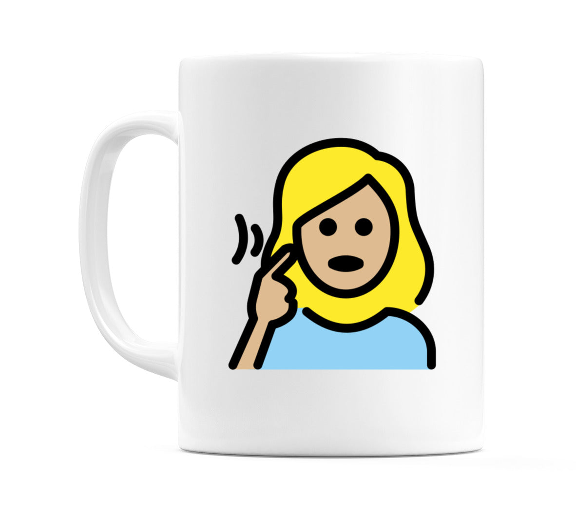 Deaf Female: Medium-Light Skin Tone Emoji Mug