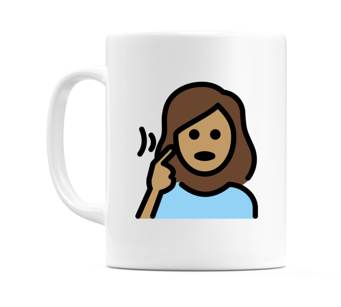 Deaf Female: Medium Skin Tone Emoji Mug