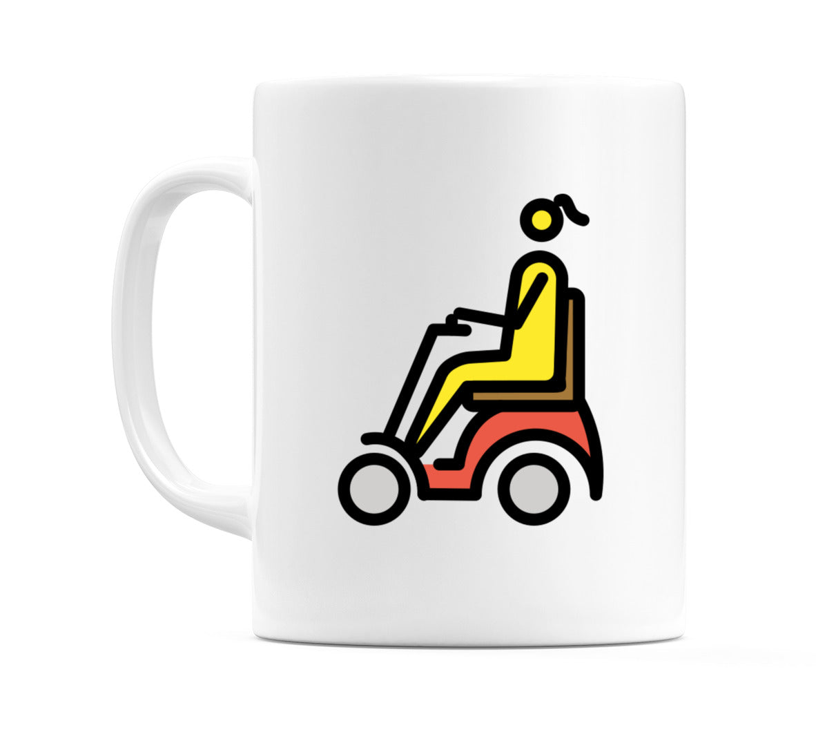 Female In Motorized Wheelchair Emoji Mug