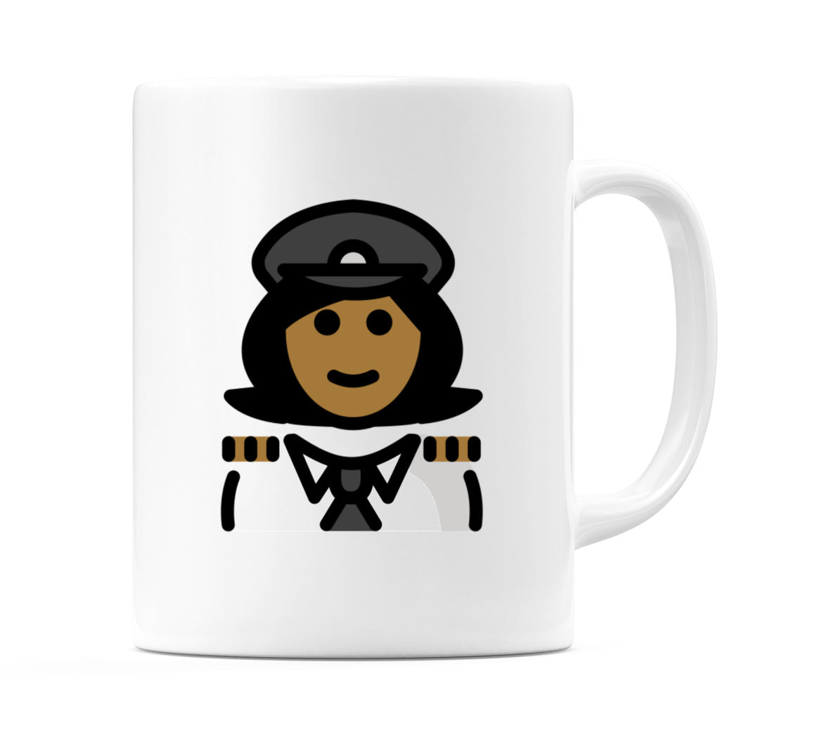 Female Pilot: Medium-Dark Skin Tone Emoji Mug
