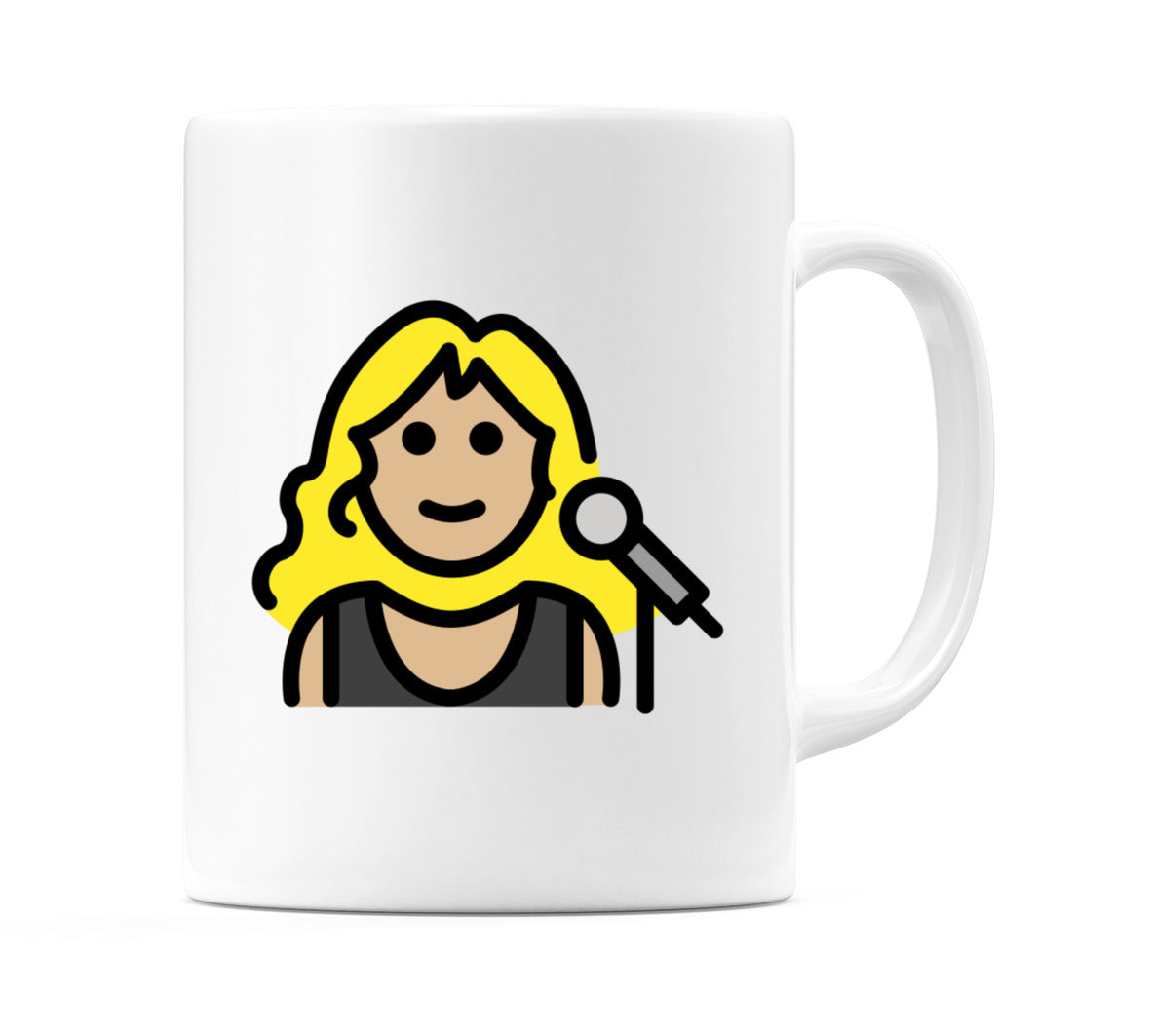 Female Singer: Medium-Light Skin Tone Emoji Mug