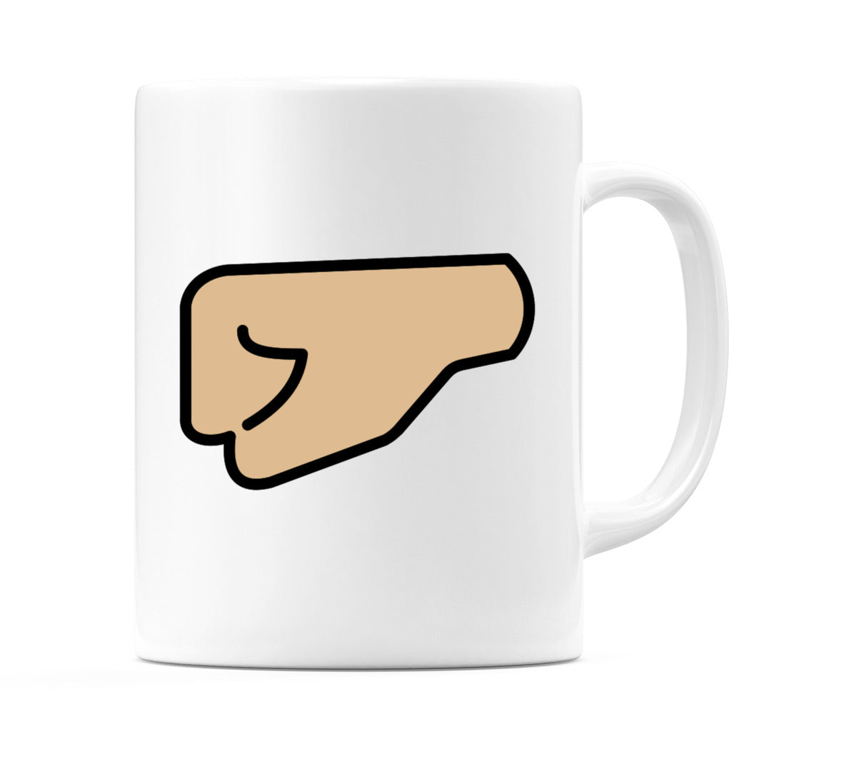 Left-Facing Fist: Medium-Light Skin Tone Emoji Mug