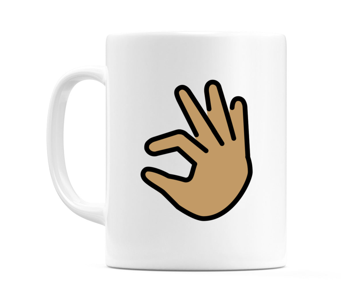 Pinching Hand: Medium Skin Tone Emoji Mug