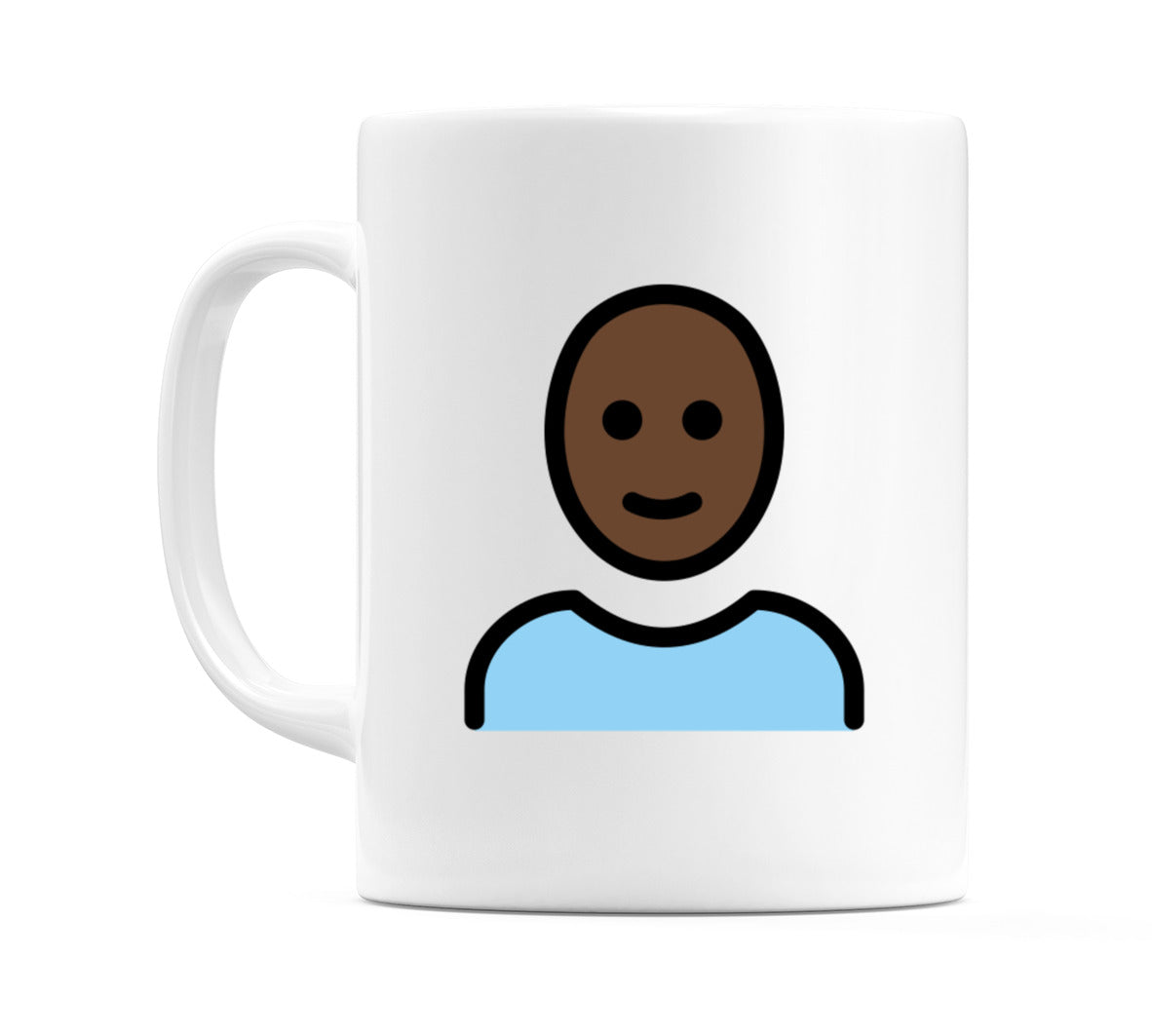 Female: Dark Skin Tone, Bald Emoji Mug