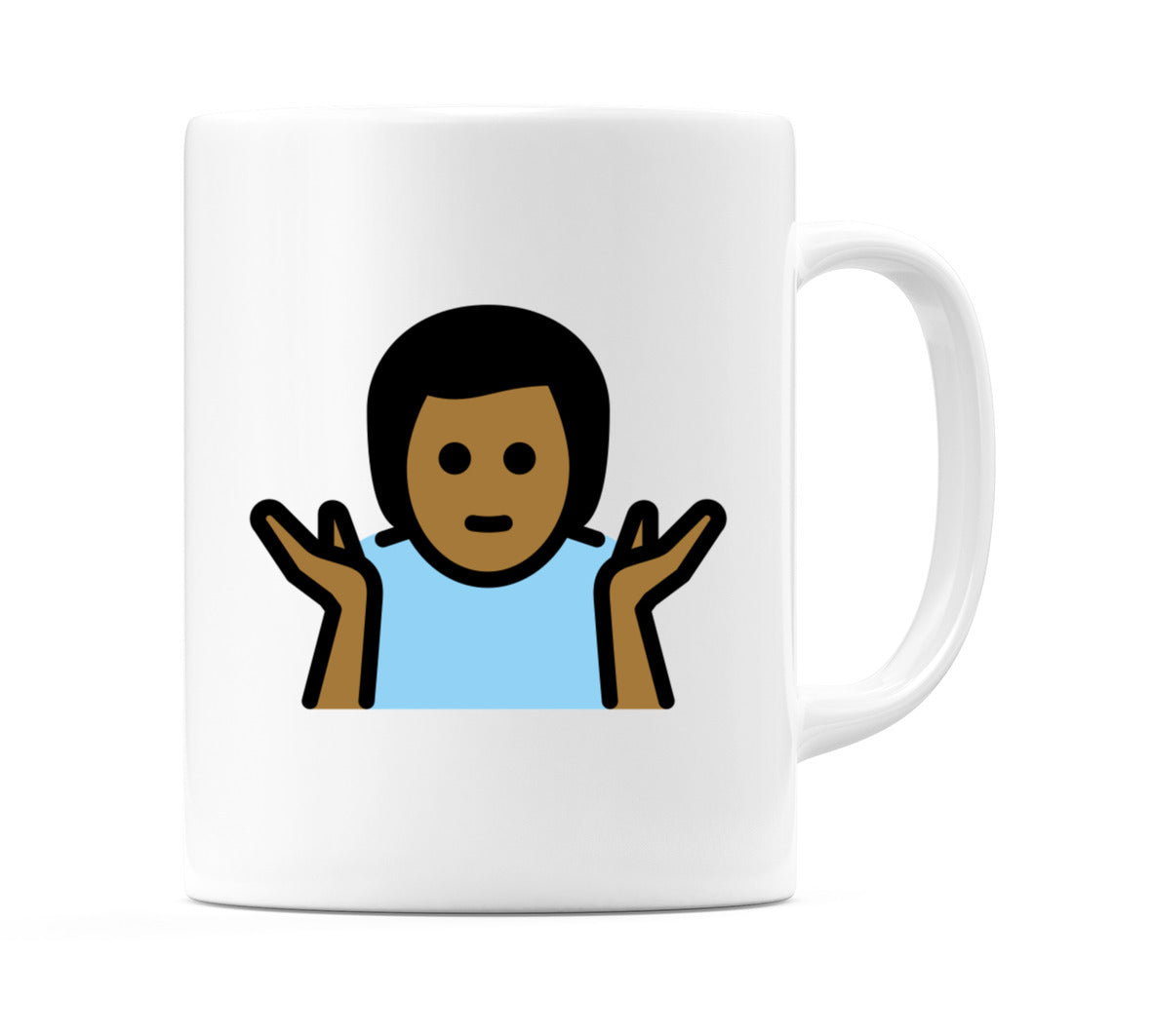 Male Shrugging: Medium-Dark Skin Tone Emoji Mug