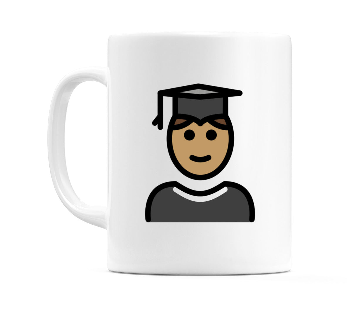 Male Student: Medium Skin Tone Emoji Mug