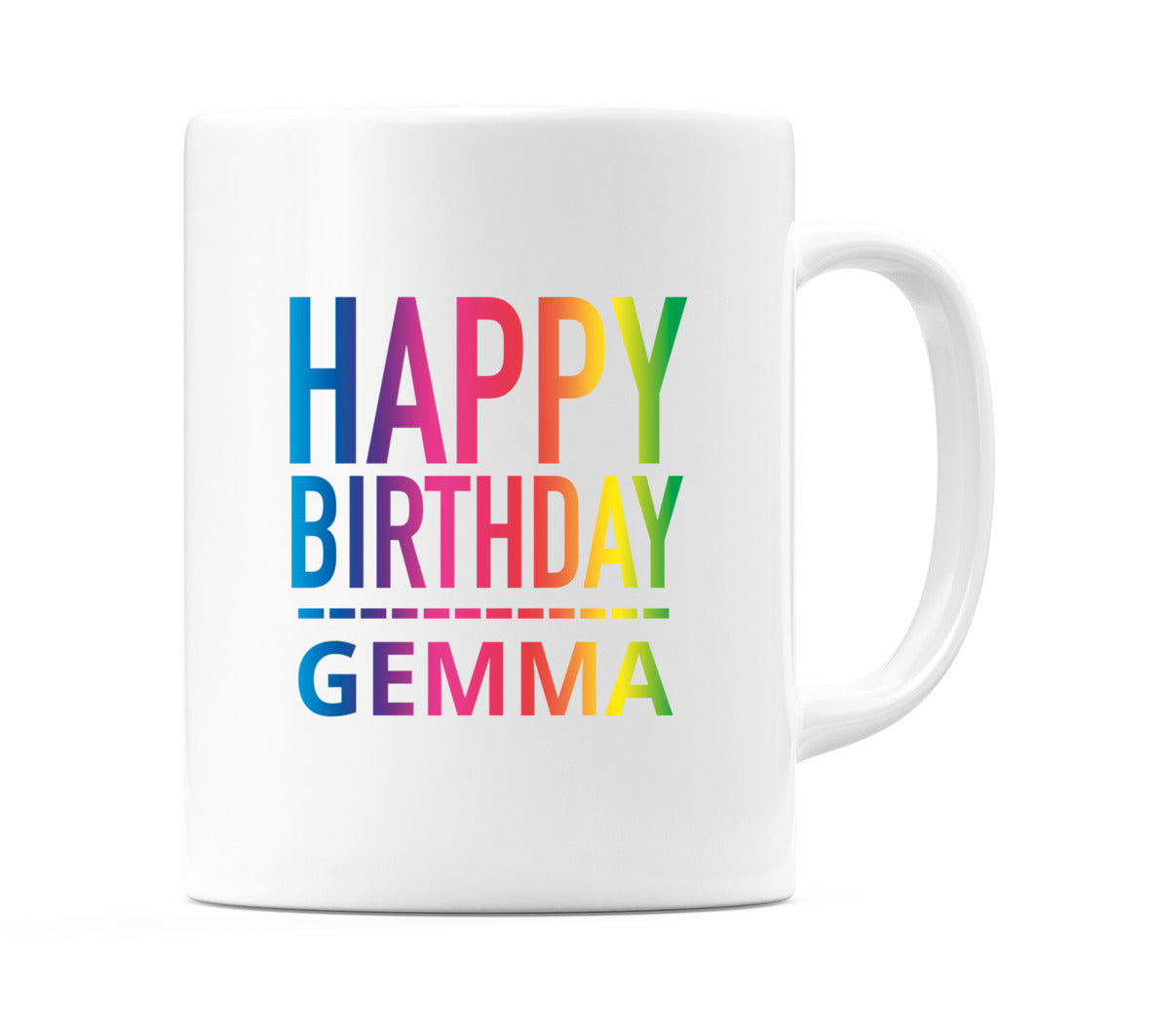 Happy Birthday Gemma (Rainbow) Mug Cup by WeDoMugs