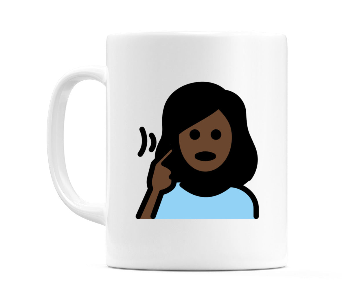 Deaf Female: Dark Skin Tone Emoji Mug