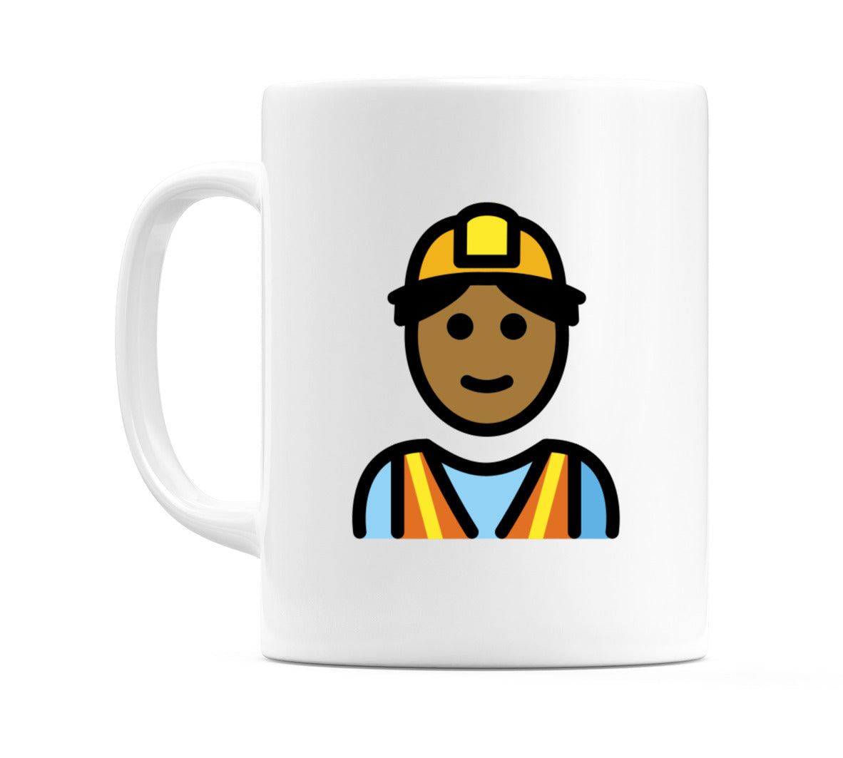 Male Construction Worker: Medium-Dark Skin Tone Emoji Mug