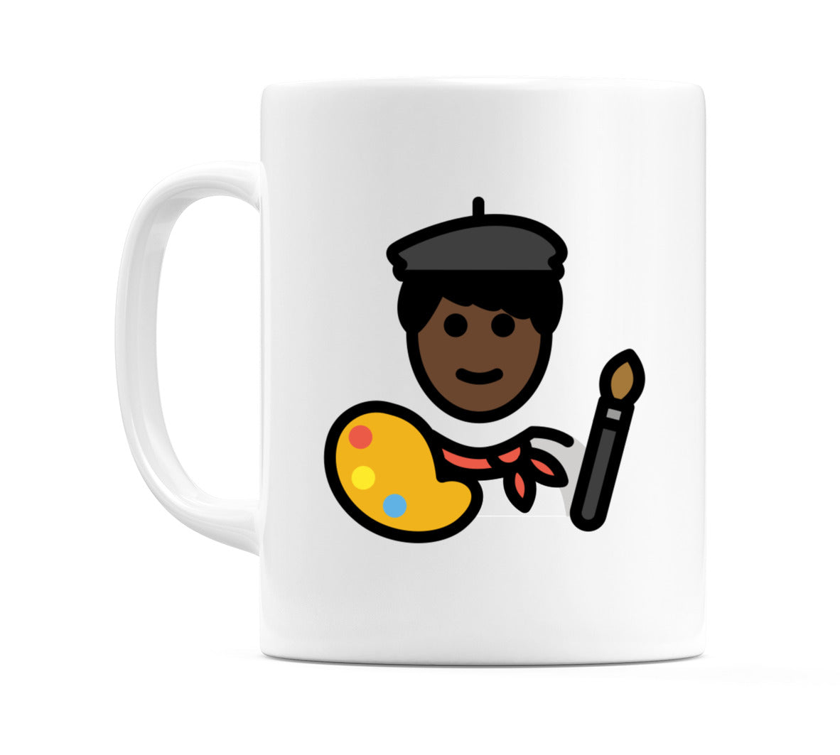 Male Artist: Dark Skin Tone Emoji Mug
