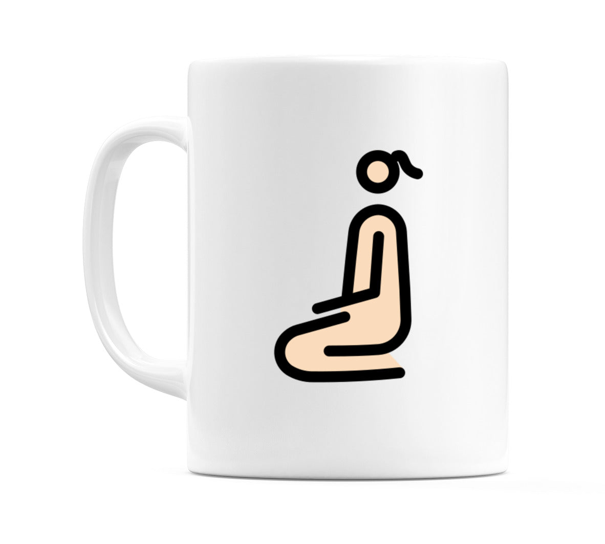 Female Kneeling: Light Skin Tone Emoji Mug