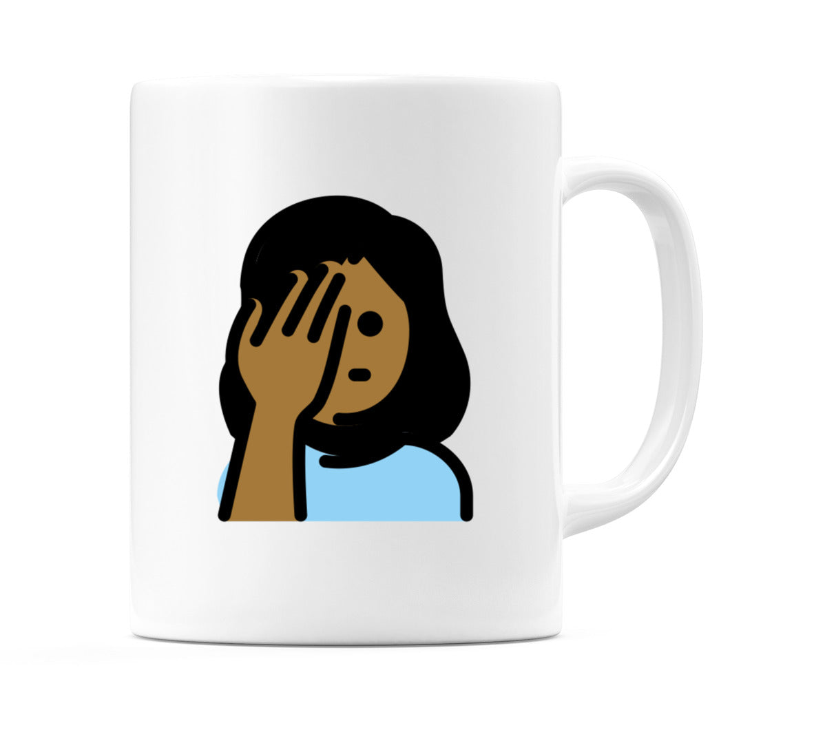 Female Facepalming: Medium-Dark Skin Tone Emoji Mug