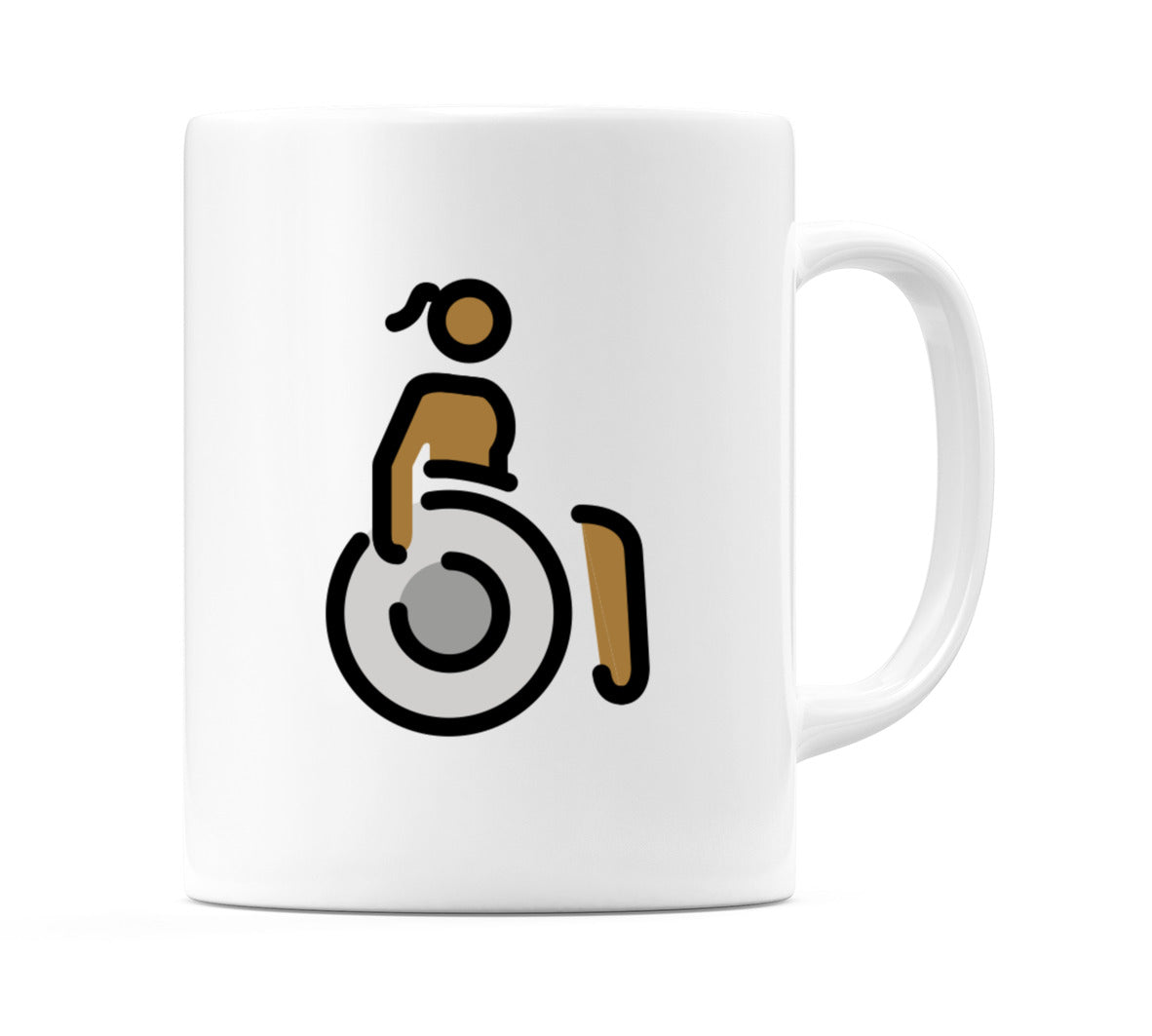 Female In Maleual Wheelchair: Medium-Dark Skin Tone Emoji Mug