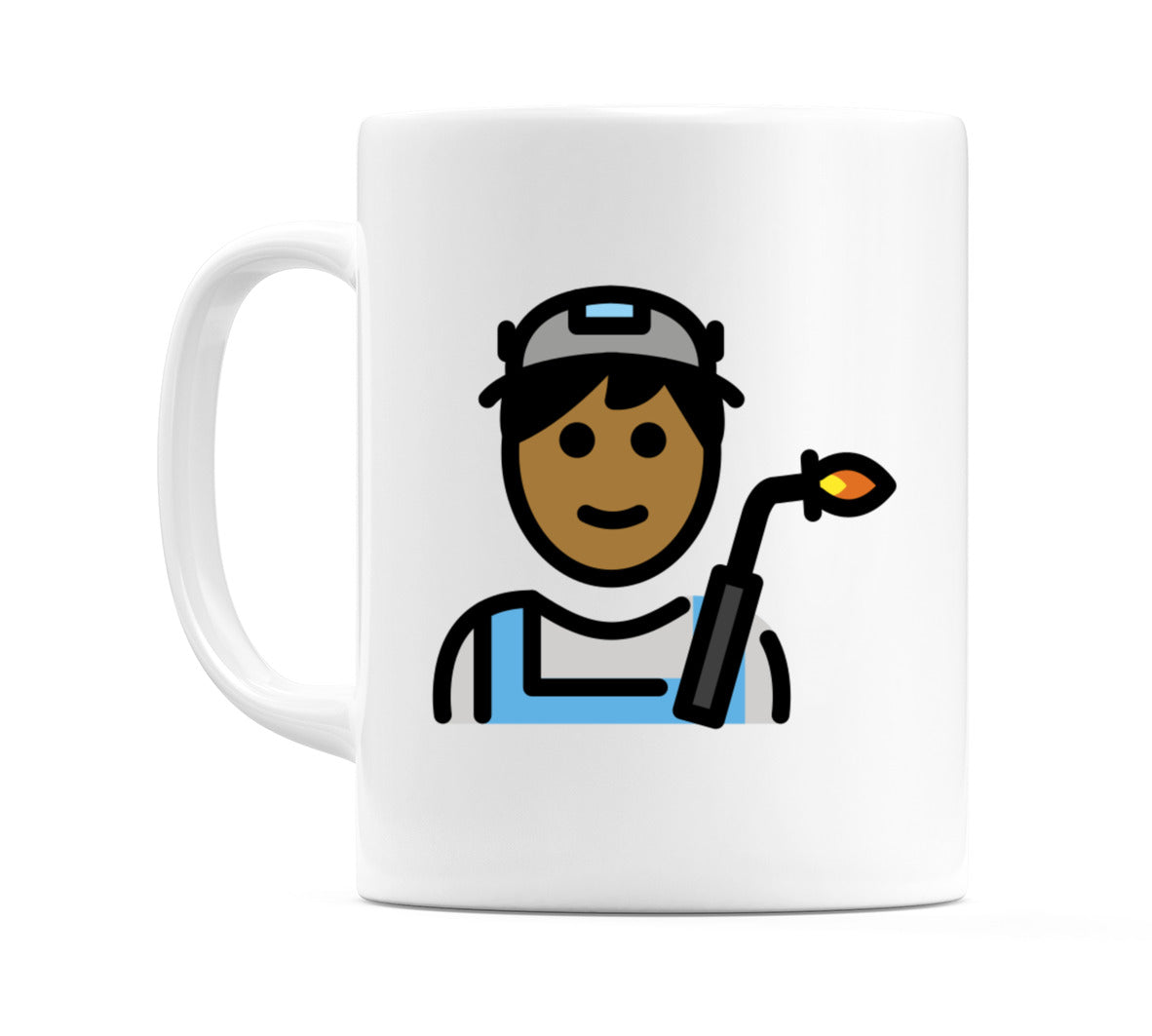 Male Factory Worker: Medium-Dark Skin Tone Emoji Mug