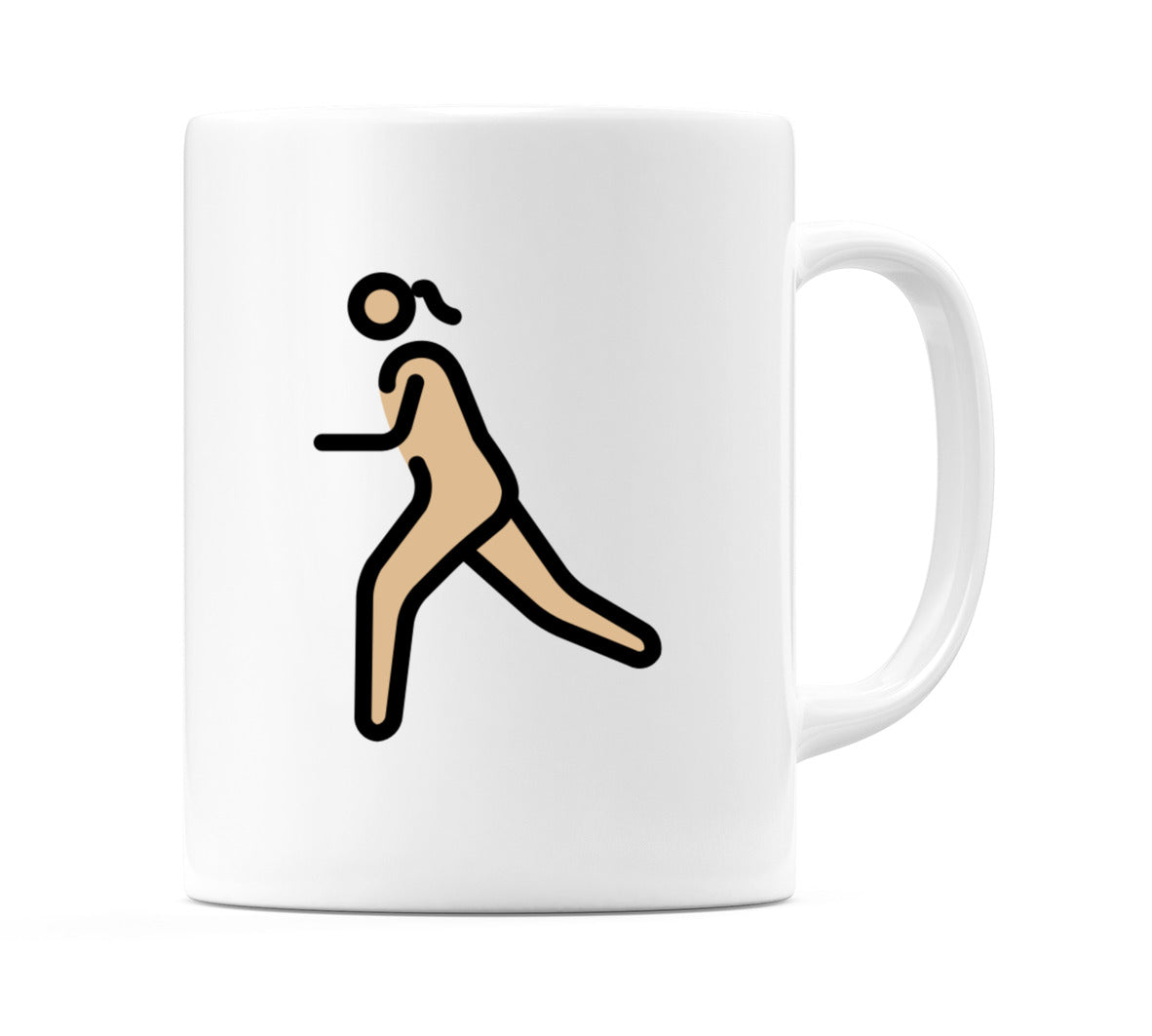 Female Running: Medium-Light Skin Tone Emoji Mug