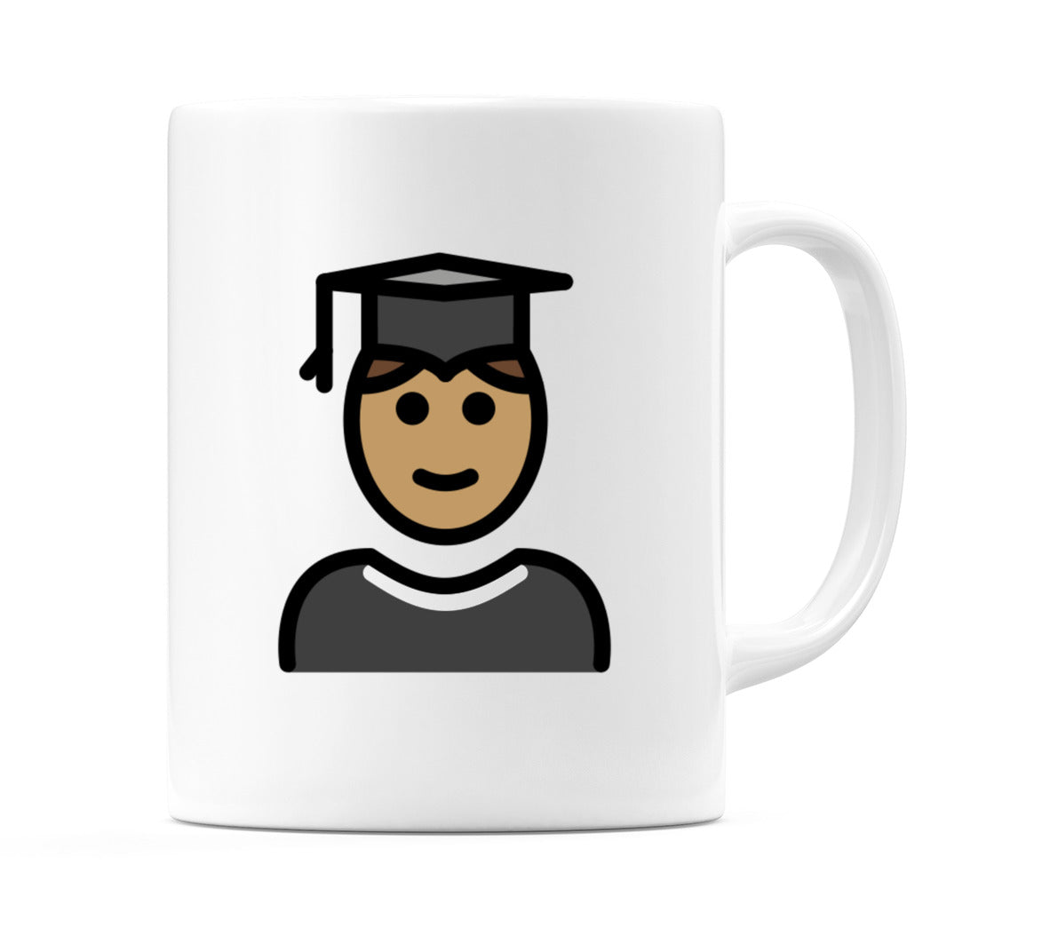 Male Student: Medium Skin Tone Emoji Mug