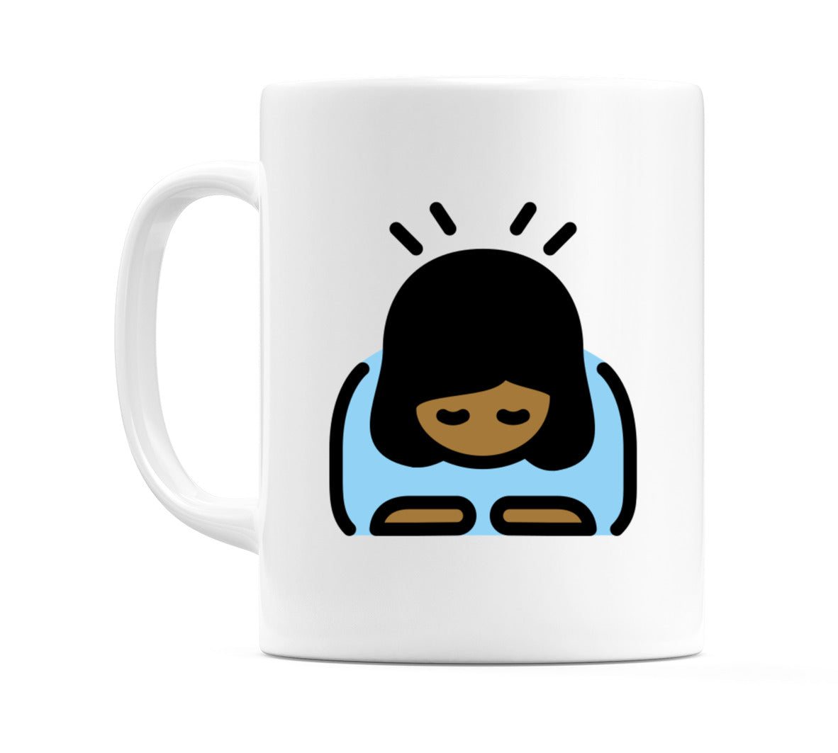 Female Bowing: Medium-Dark Skin Tone Emoji Mug