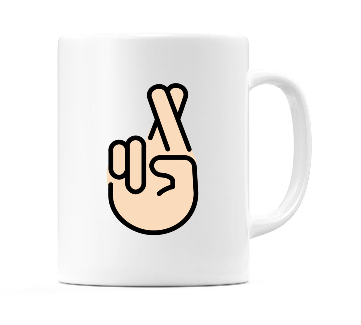 Crossed Fingers: Light Skin Tone Emoji Mug