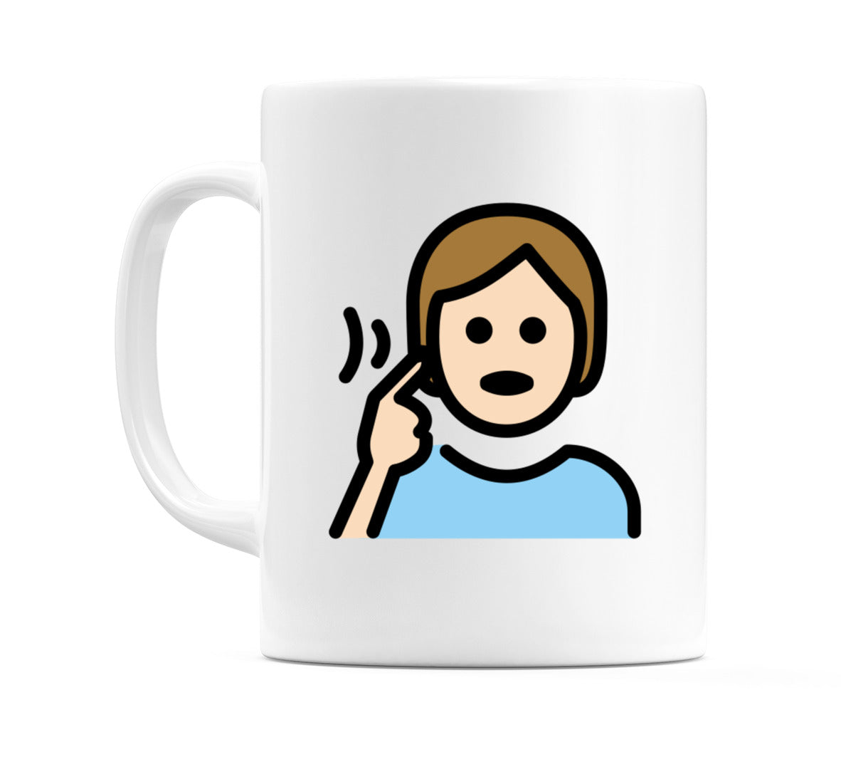 Deaf Person: Light Skin Tone Emoji Mug