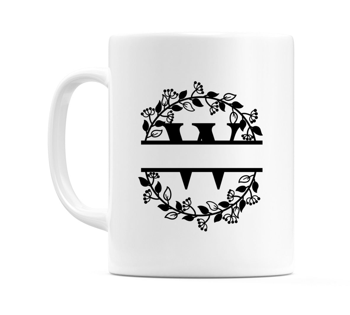 Letter W Split Monogram Mug