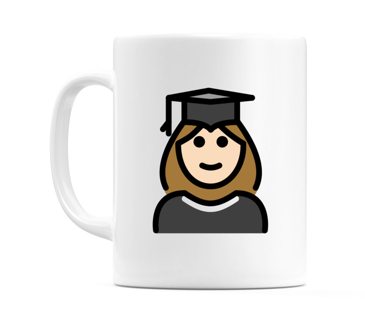 Female Student: Light Skin Tone Emoji Mug
