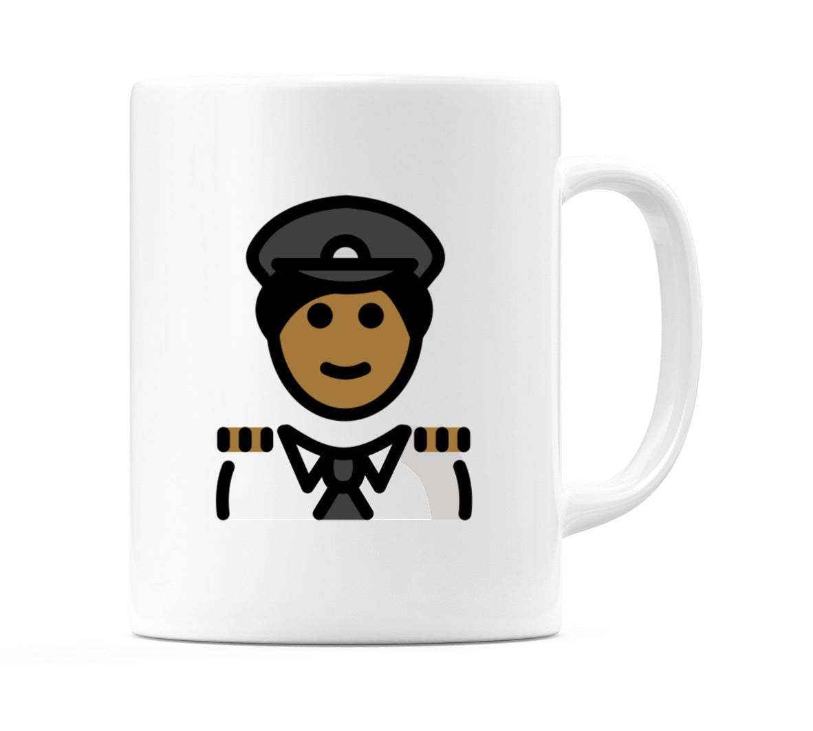 Male Pilot: Medium-Dark Skin Tone Emoji Mug
