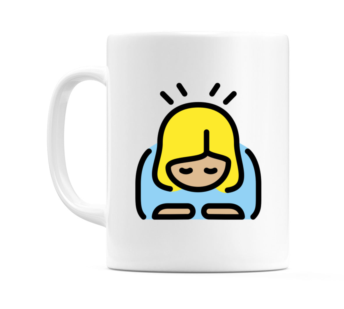 Female Bowing: Medium-Light Skin Tone Emoji Mug