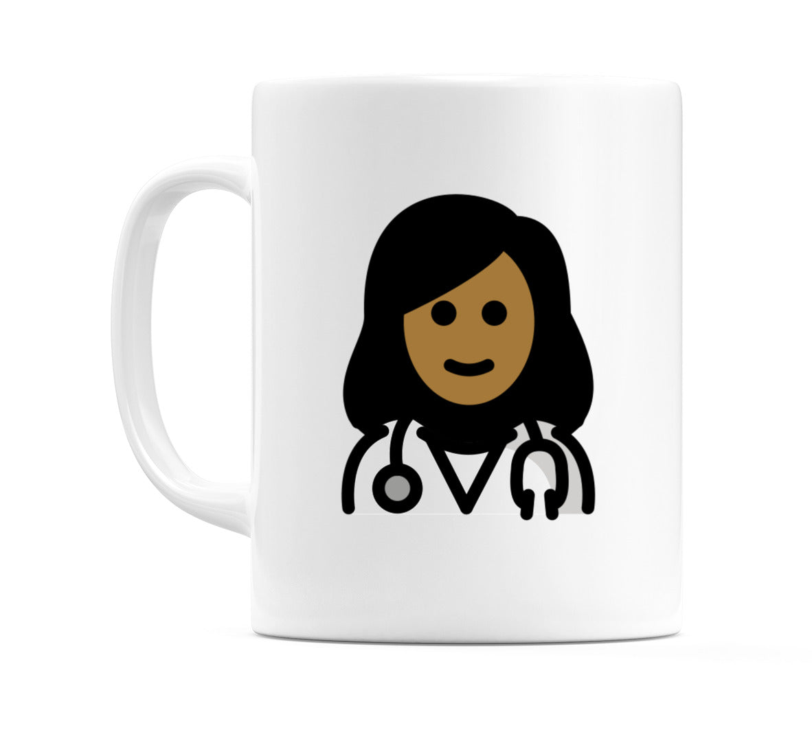 Female Health Worker: Medium-Dark Skin Tone Emoji Mug
