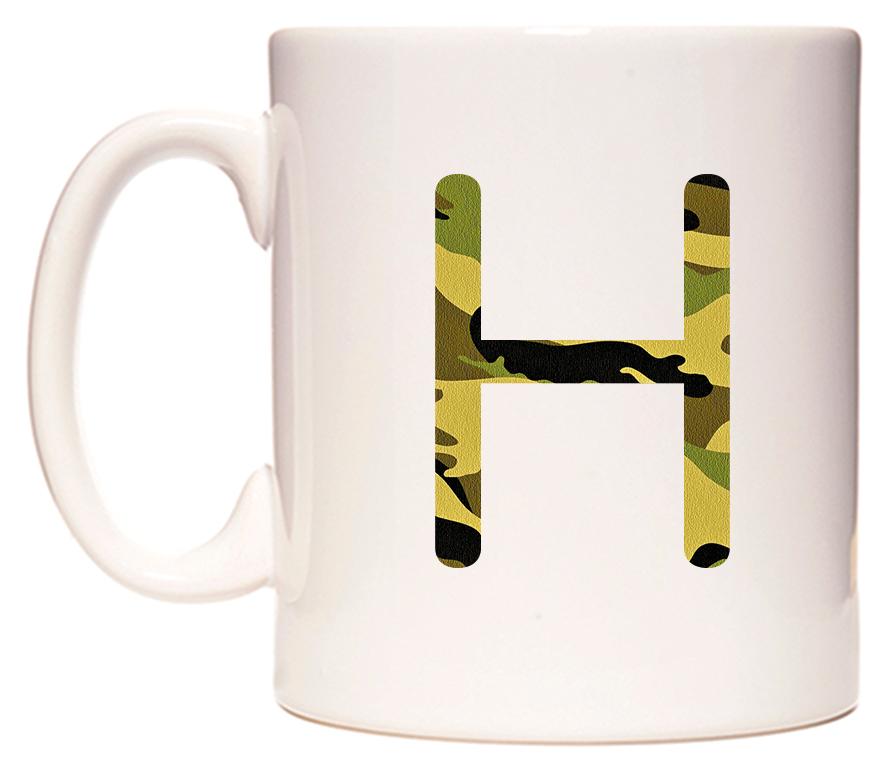 Letter H in Camo Style Mug