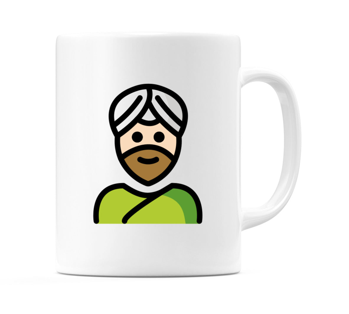 Male Wearing Turban: Light Skin Tone Emoji Mug