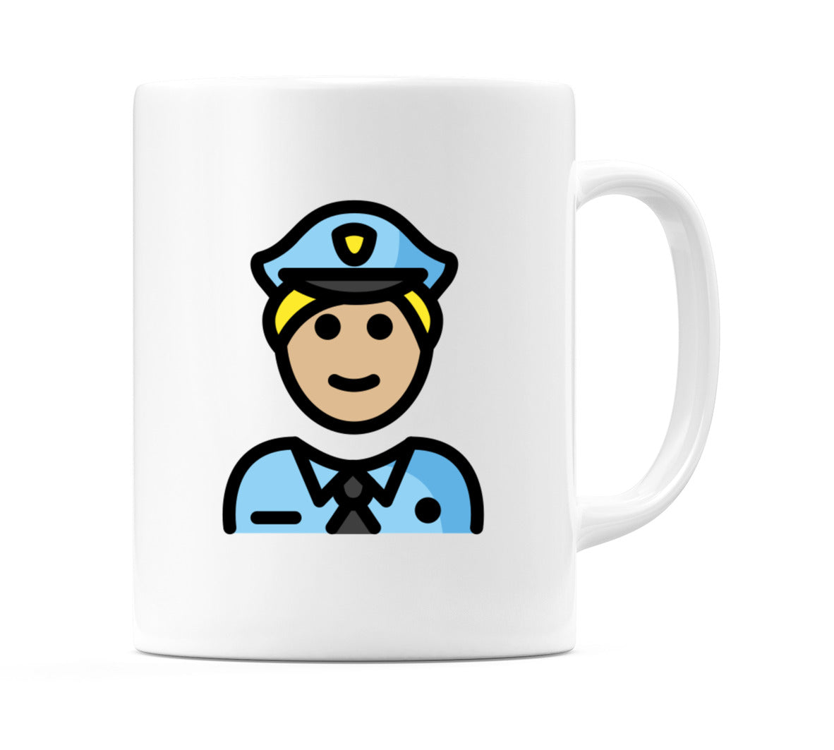 Male Police Officer: Medium-Light Skin Tone Emoji Mug