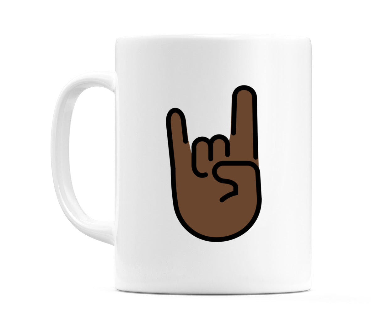 Sign Of The Horns: Dark Skin Tone Emoji Mug