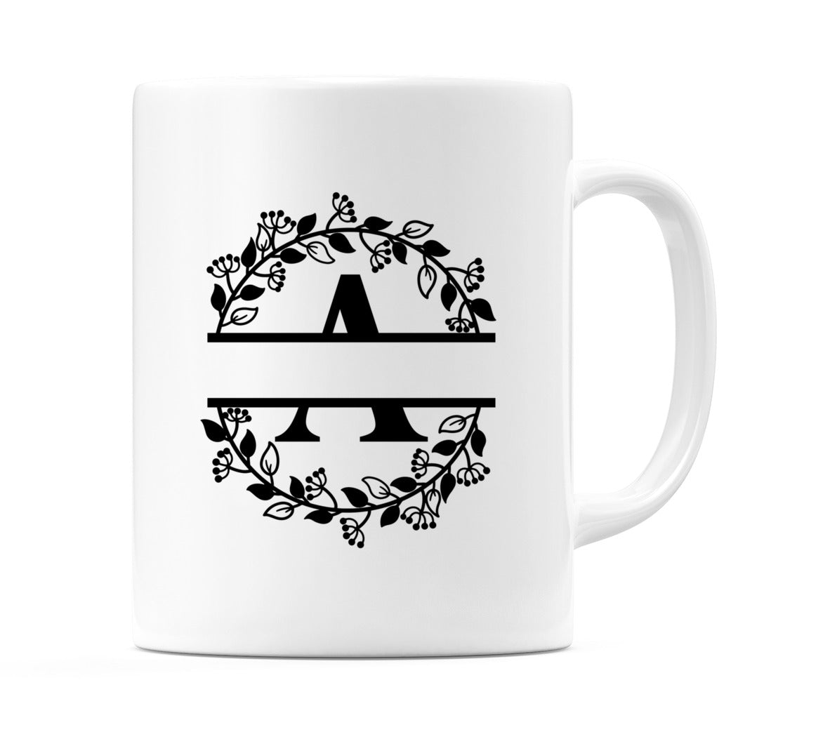 Letter A Split Monogram Mug