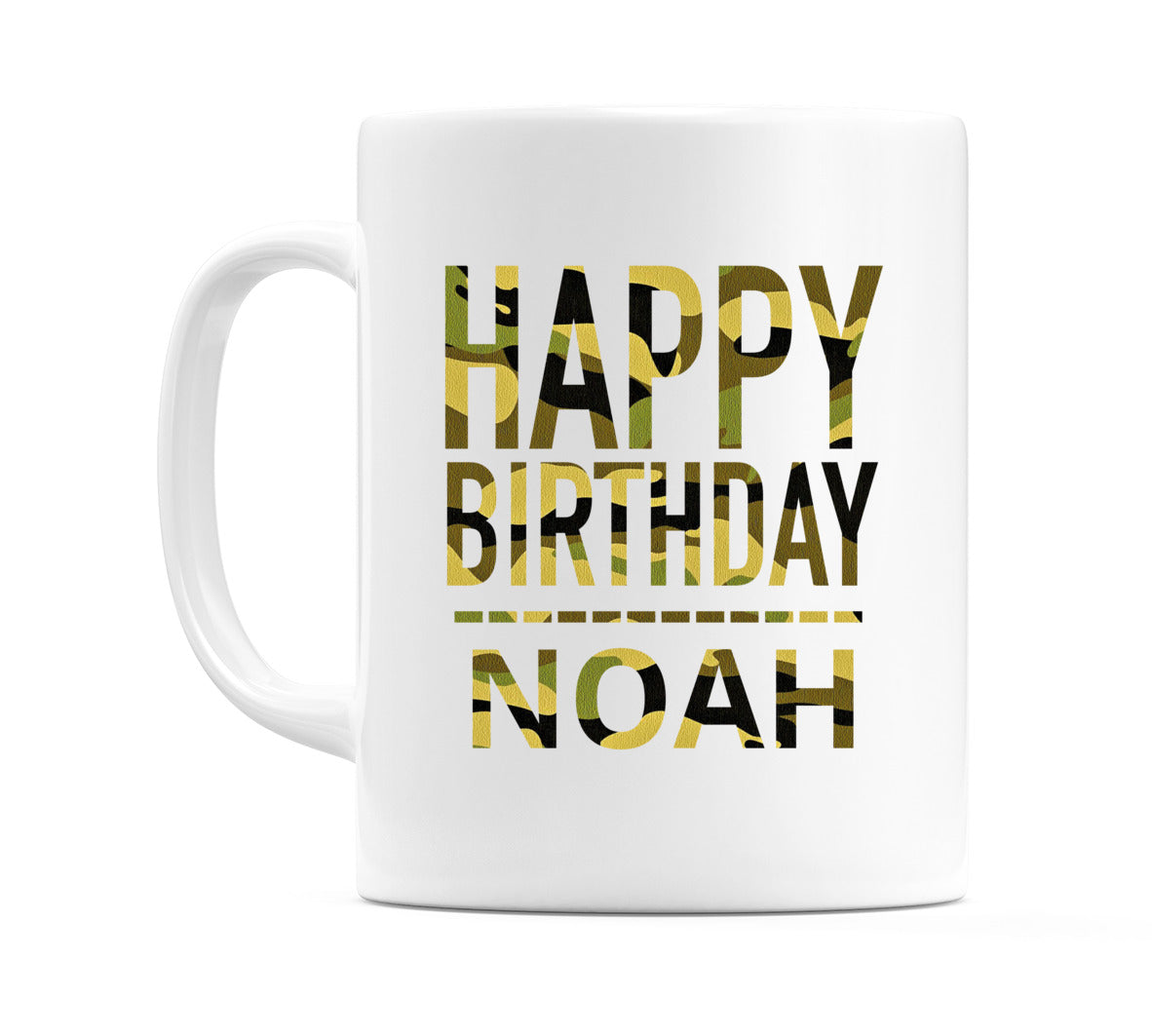 Happy Birthday Noah (Camo) Mug Cup by WeDoMugs