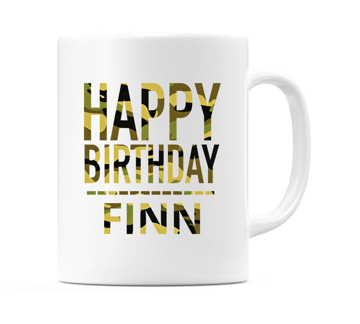 Happy Birthday Finn (Camo) Mug Cup by WeDoMugs