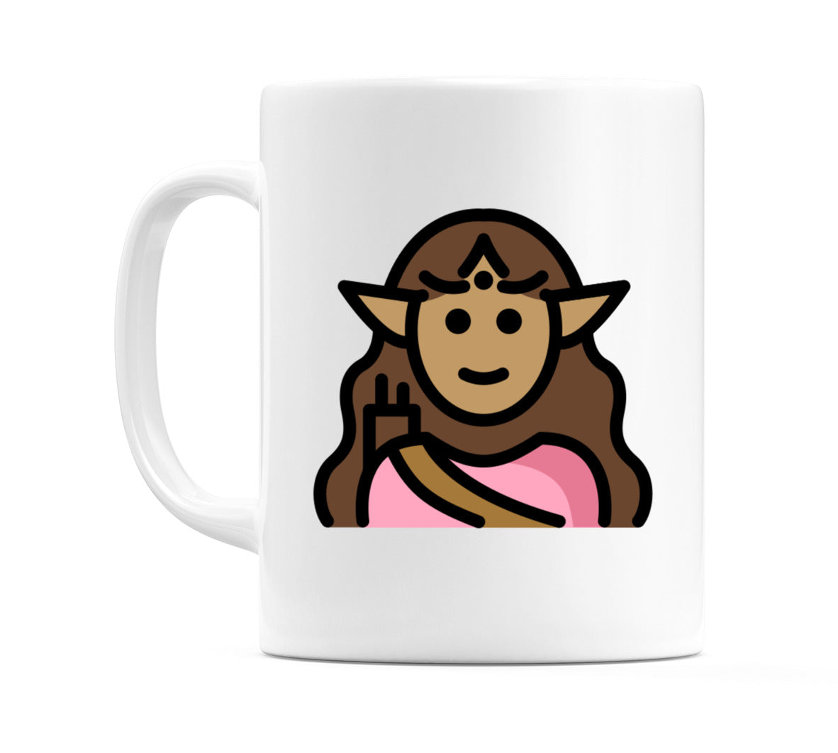 Female Elf: Medium Skin Tone Emoji Mug