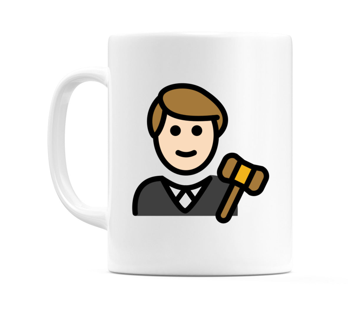 Male Judge: Light Skin Tone Emoji Mug