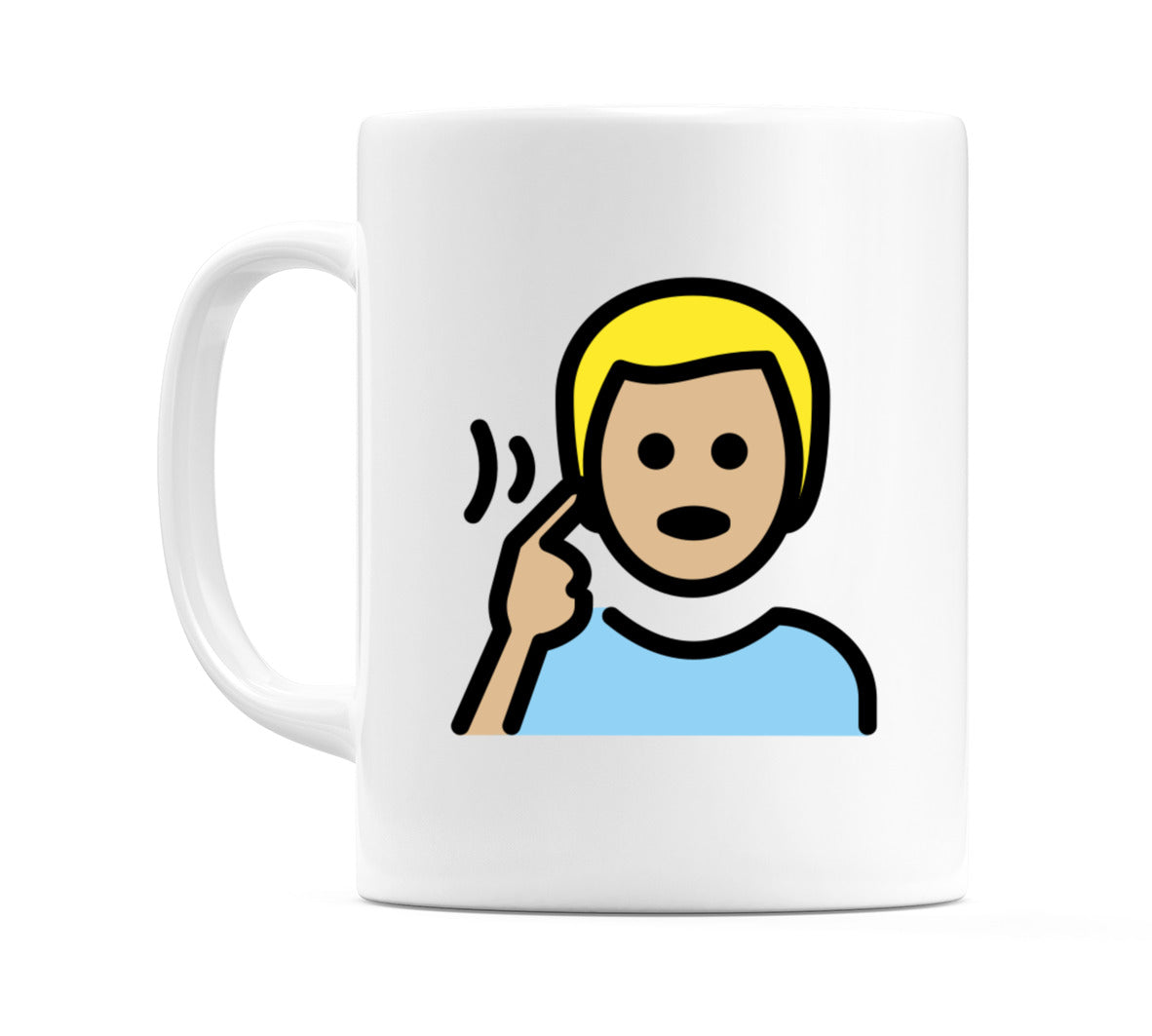 Deaf Male: Medium-Light Skin Tone Emoji Mug