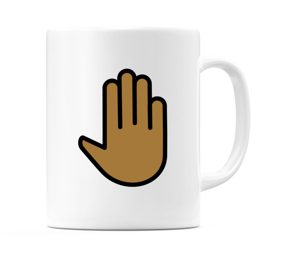 Raised Back Of Hand: Medium-Dark Skin Tone Emoji Mug