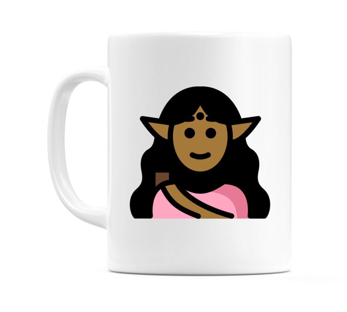 Female Elf: Medium-Dark Skin Tone Emoji Mug