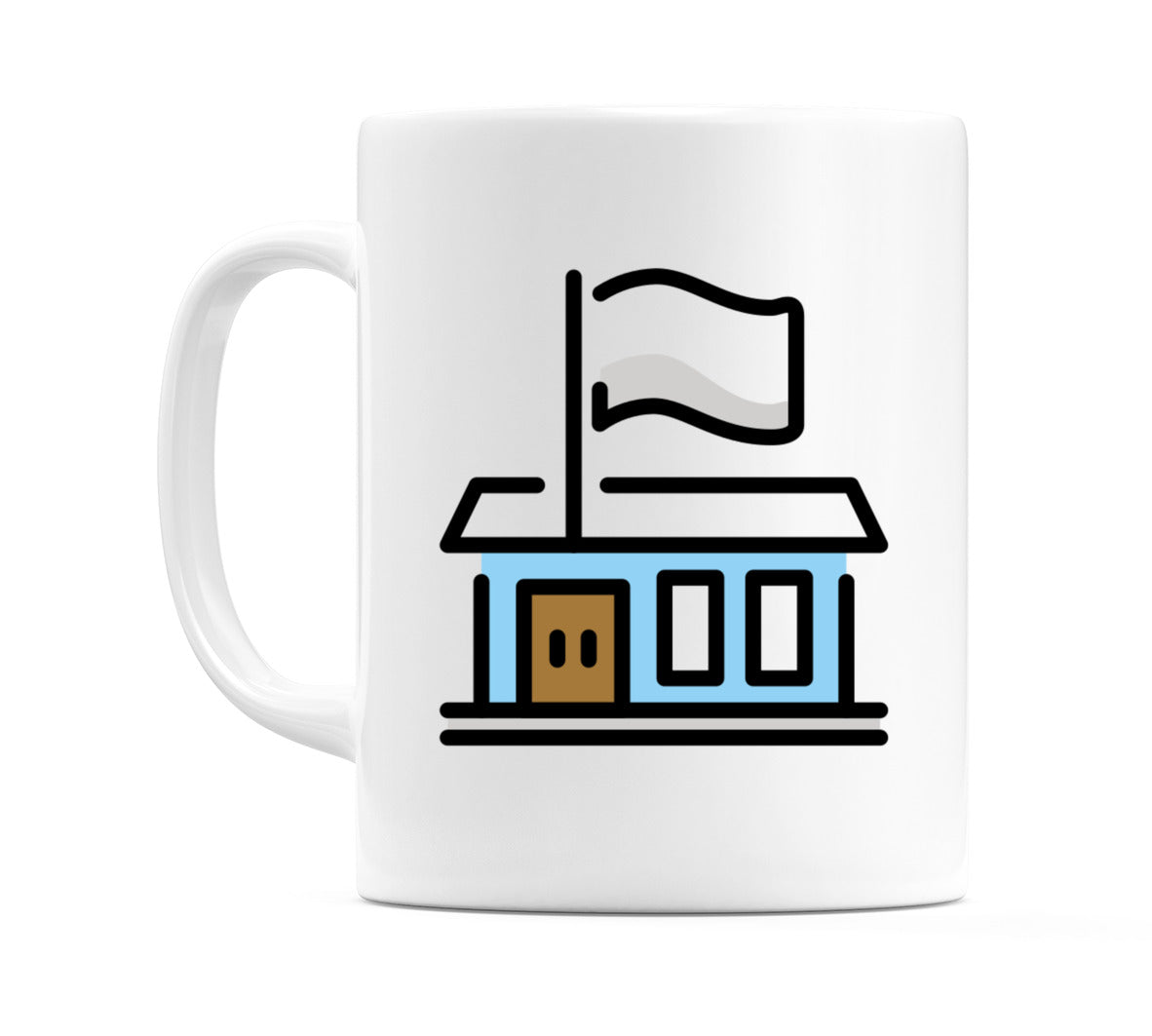 Flagged Building Emoji Mug
