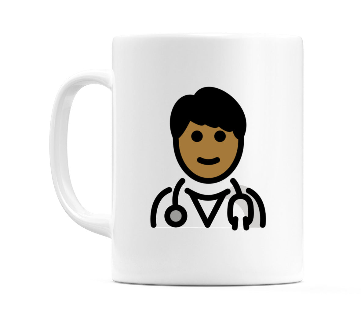 Male Health Worker: Medium-Dark Skin Tone Emoji Mug