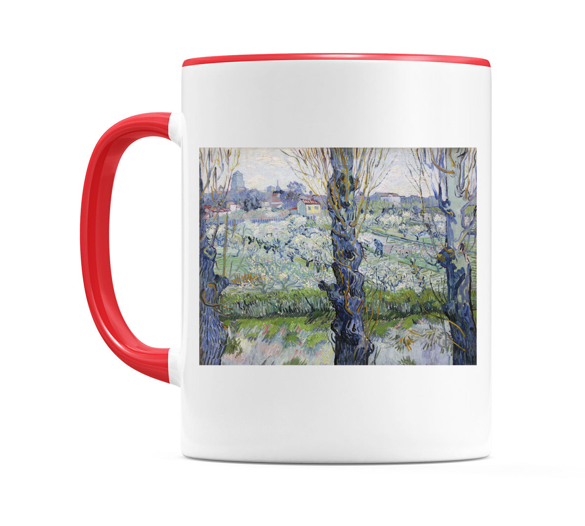 View of Arles, Flowering Orchards (1889) Mug