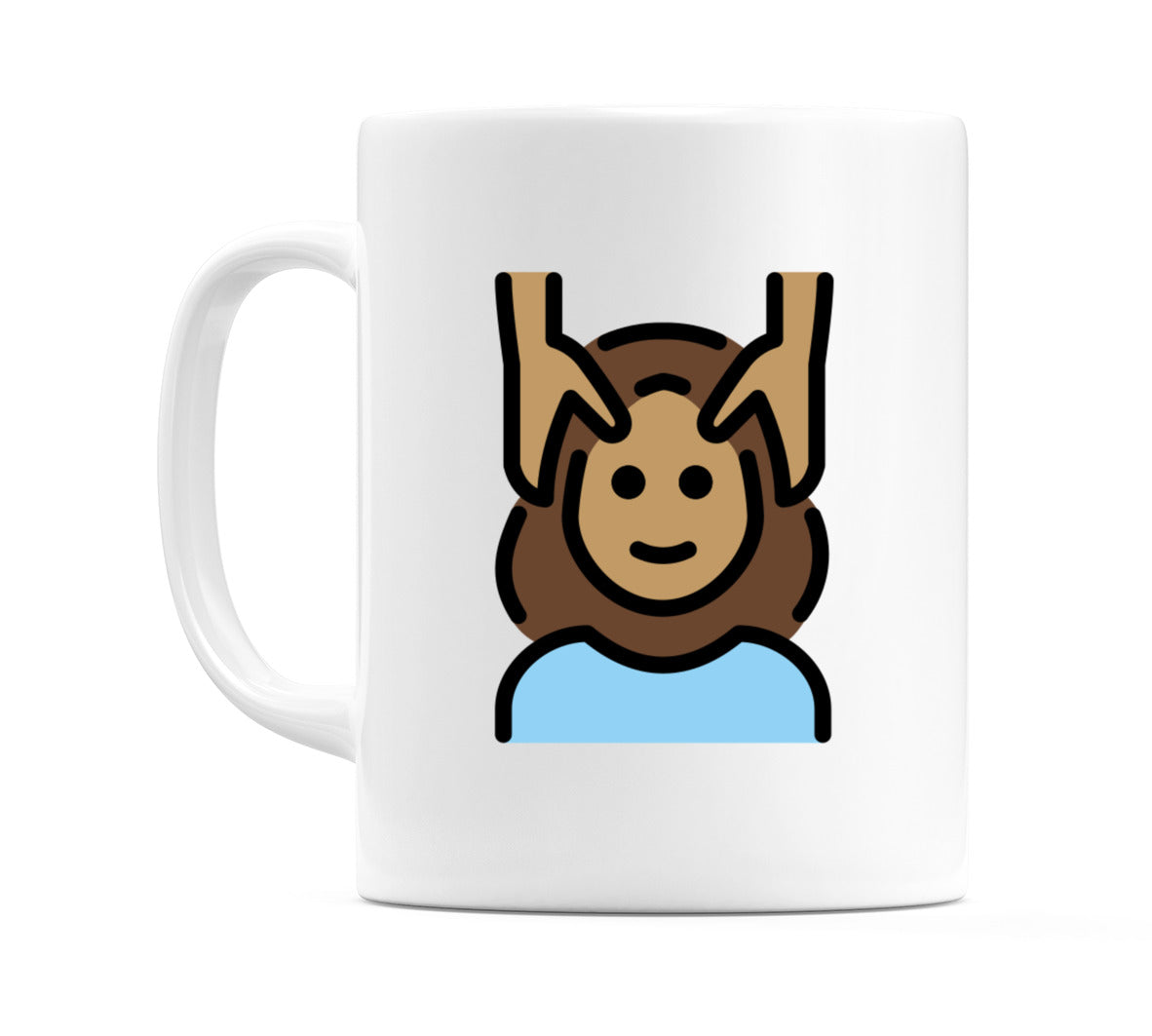 Female Getting Massage: Medium Skin Tone Emoji Mug