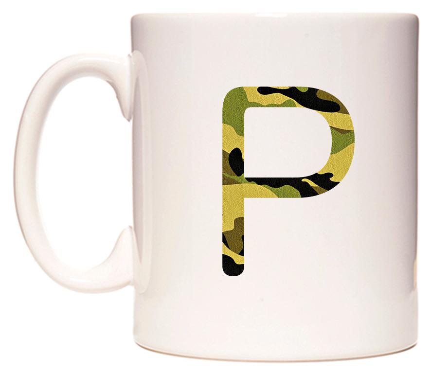 Letter P in Camo Style Mug